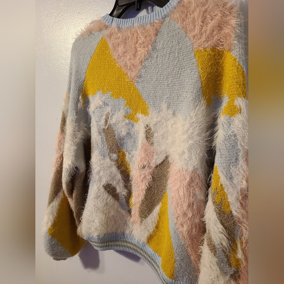 Genuine People Blue and Yellow Crew Neck Sweater - Picture 7 of 7